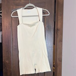 Cream Sleeveless Romper